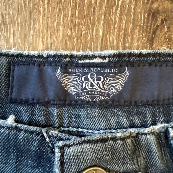 Vintage - Rock & Republic Jeans - Size 34x30 Button Down Distressed #721 - Picture 7 of 16